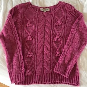 Cable knit  scoop neck sweater